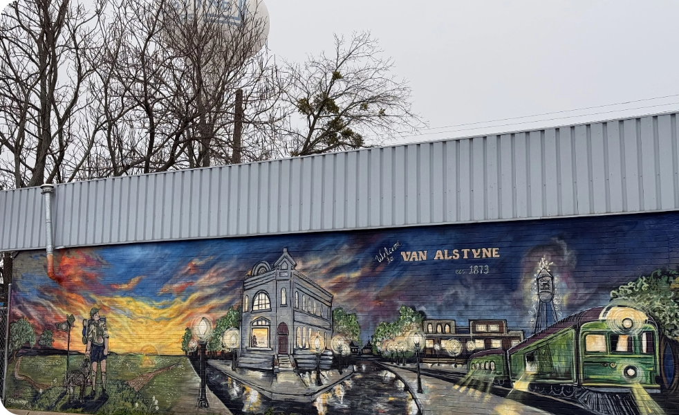 Downtown Van Alstyne aerial